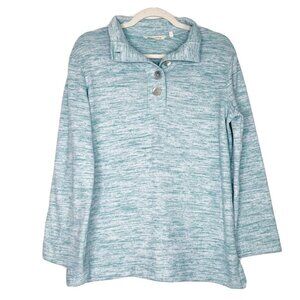 Soft Surroundings Pullover Tunic Sweater Womens Size Small Aqua‎ Teal Cozy